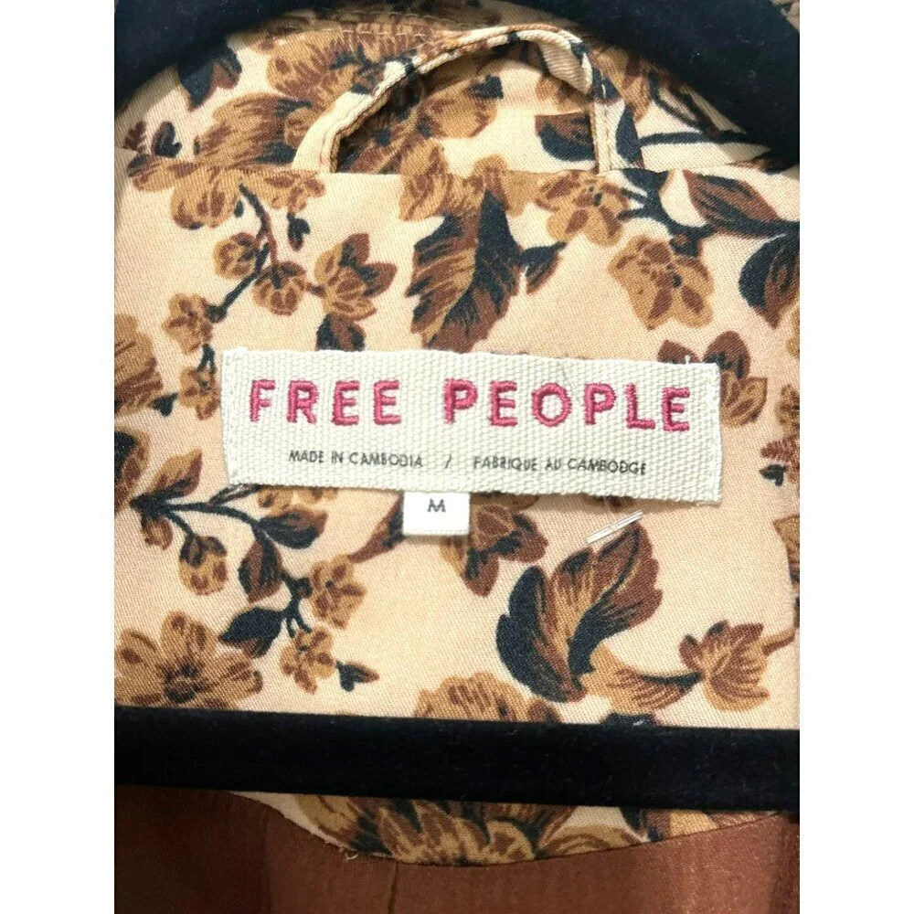 New Free People Floral Print Blazer Jacket Boxy Medium